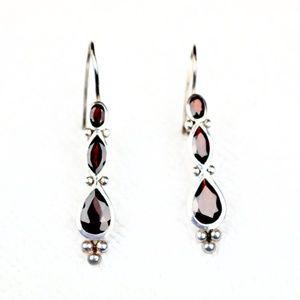 Garnet 925 Silver Earrings